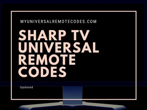 Sharp TV universal remote control codes (3, 4 and 5 digit).